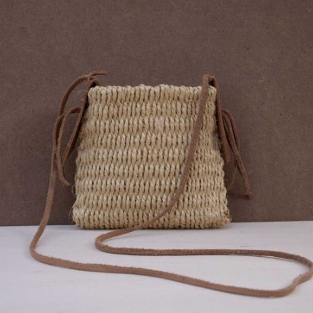 Bohemian Natural Agave Fiber Crossbody Bag - Smal… - image 2