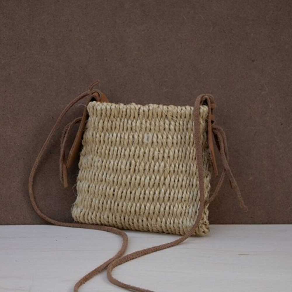 Bohemian Natural Agave Fiber Crossbody Bag - Smal… - image 5