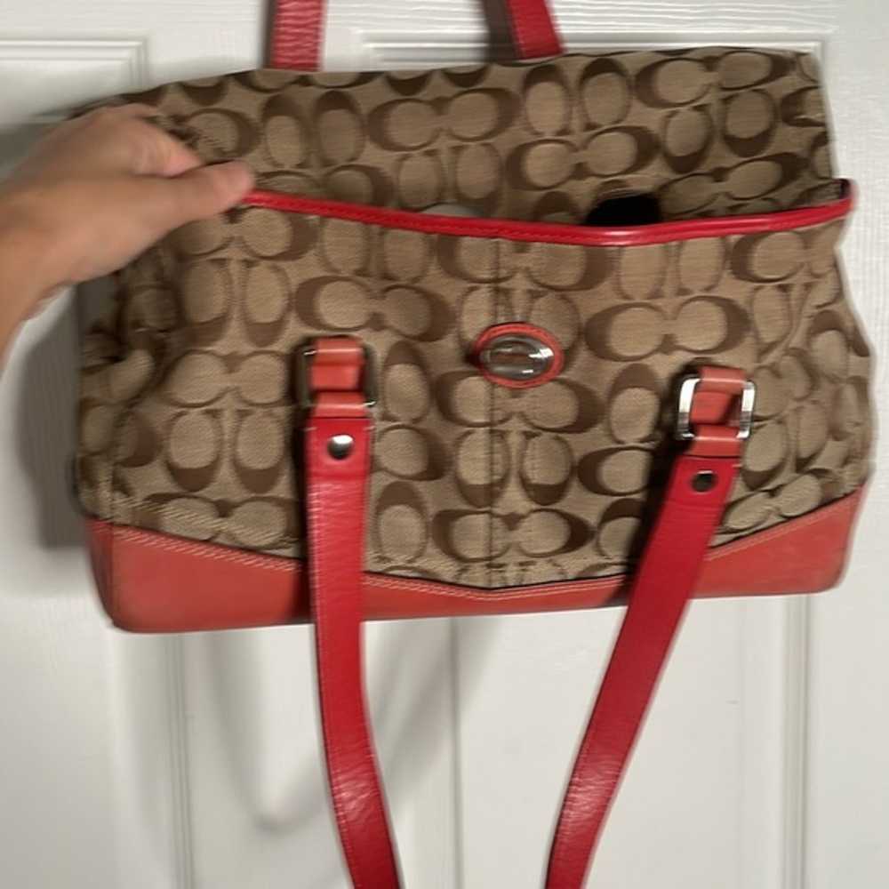 Coach Hampton Signature Beige Canvas Braided Oran… - image 12