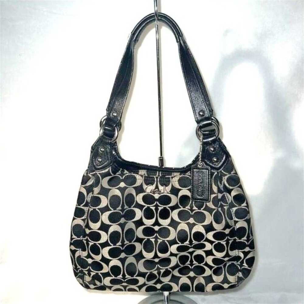 Coach Signature Canvas Ashley Madison Hobo Bag Bl… - image 1