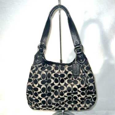 Coach Signature Canvas Ashley Madison Hobo Bag Bl… - image 1