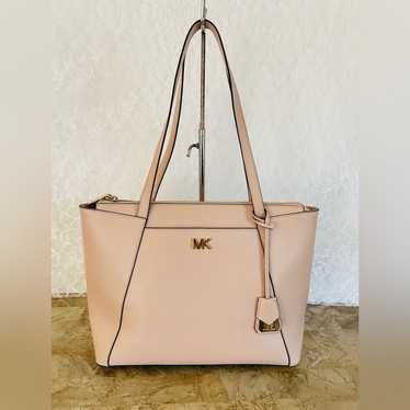 MICHAEL KORS nude crossgrain leather tote shoulder