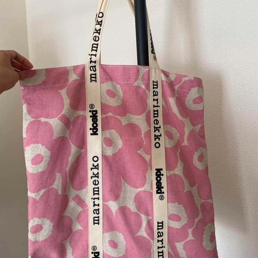 marimekko Midi Unikko tote bag in pink. - image 2