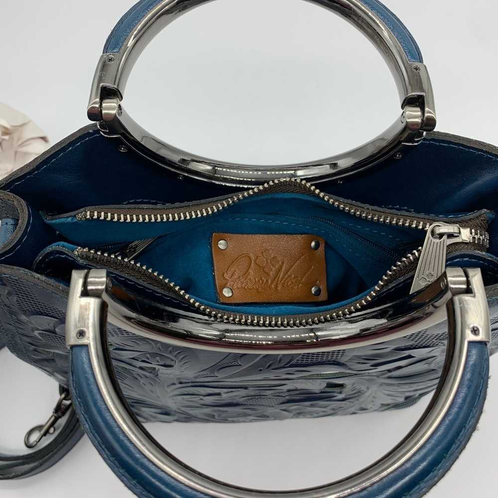 Patricia Nash Blue Leather Handbags Vintage Leath… - image 4