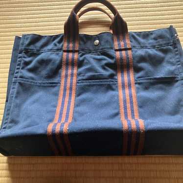 Hermes tote bag navy canvas