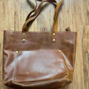 genuine leather tote bag - image 1