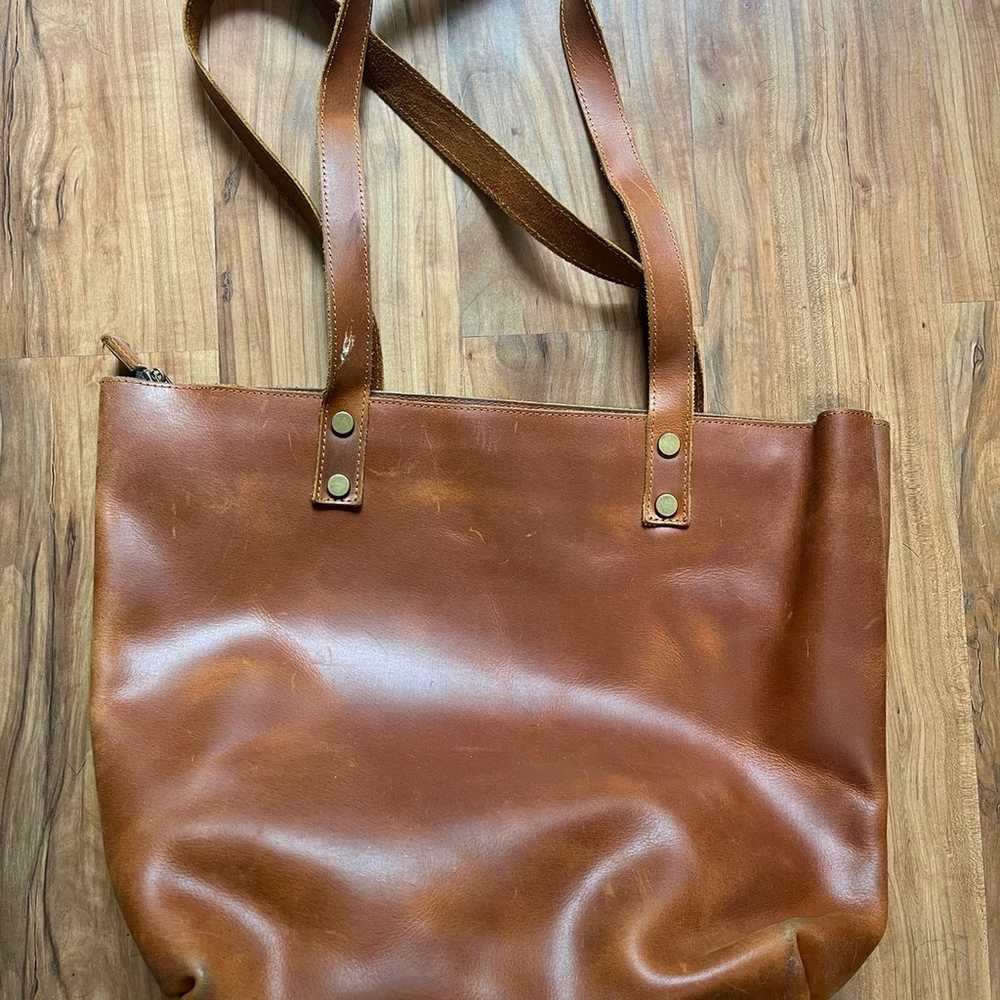 genuine leather tote bag - image 2