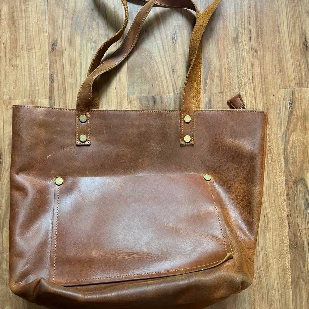 genuine leather tote bag - image 2