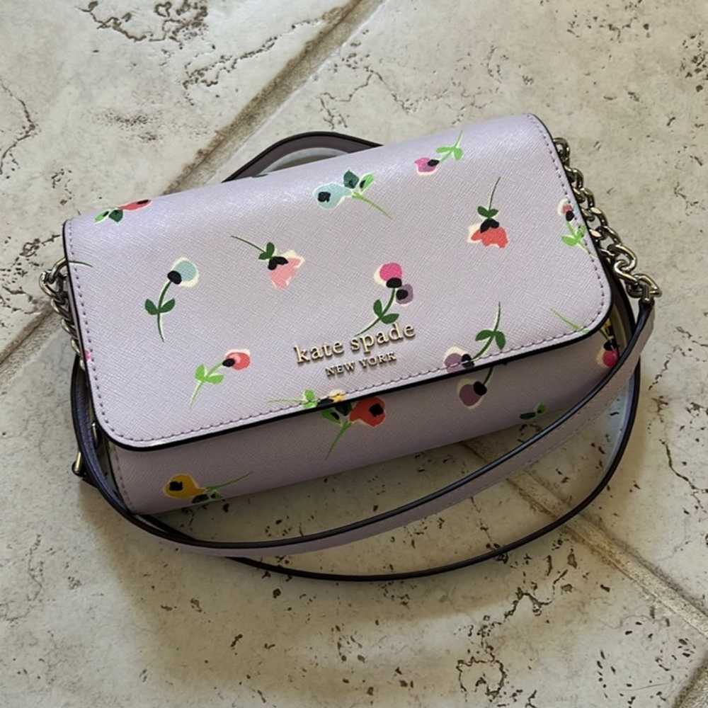 Kate Spade Lilac Purple Floral Crossbody Purse - image 1