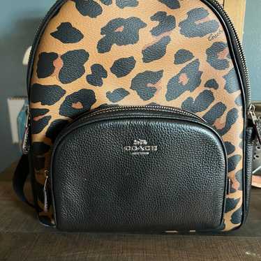 Coach leopard print backpack