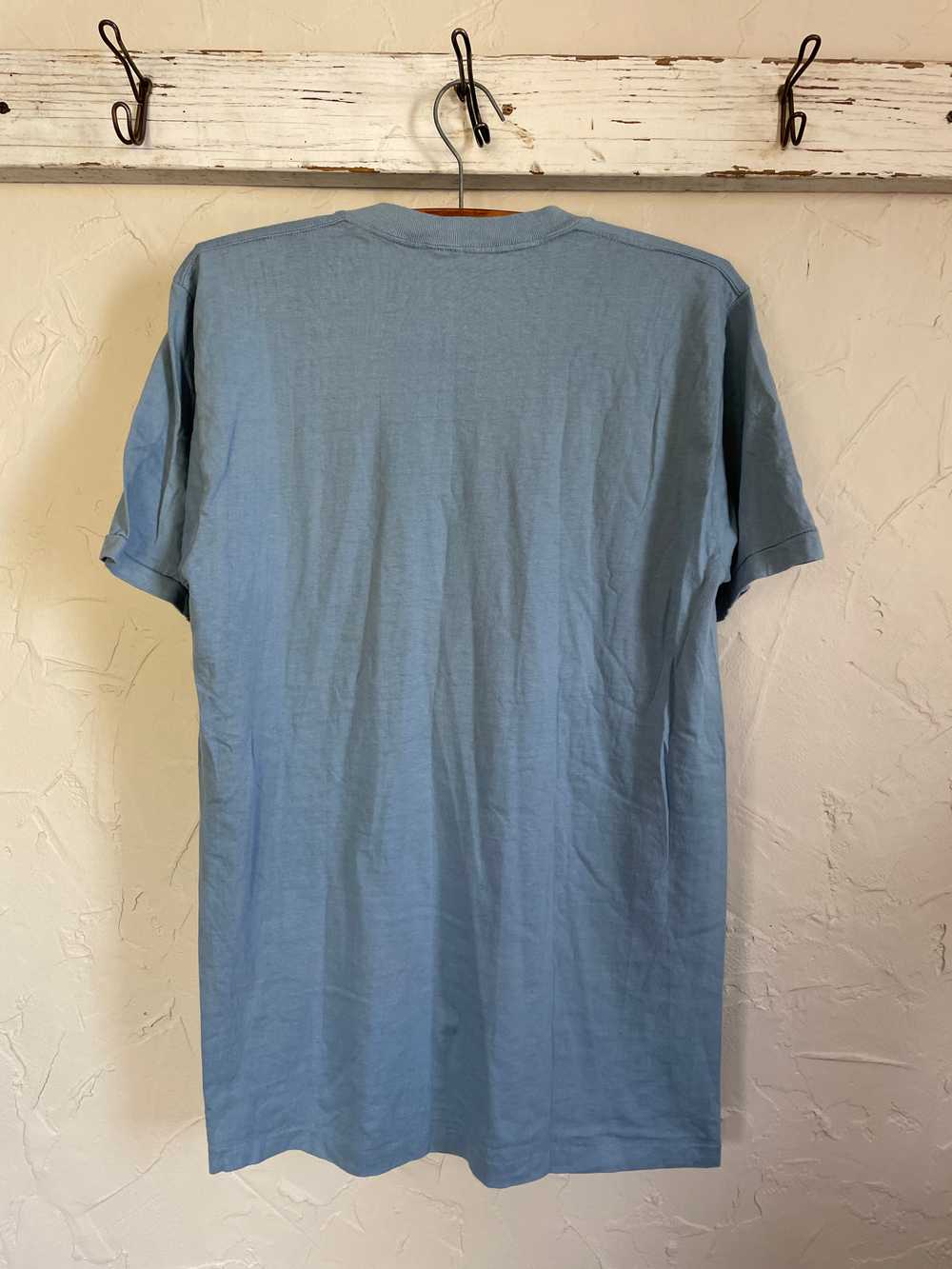 70s Blank Sky Blue Pocket Tee - image 4