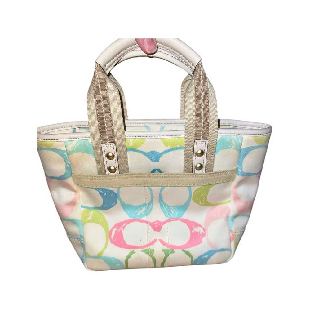 Authentic Coach Hampton Scribble Pastel Small Tote - image 3