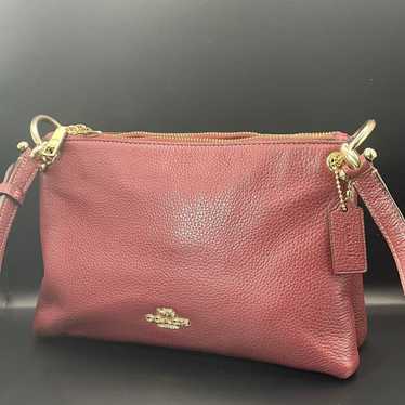 Rare! Rare Bordeaux color! COACH shoulder bag leat