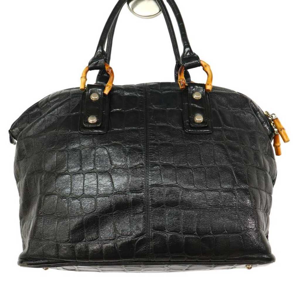 Rare ESTNATION Croco-embossed Leather Handbag - image 6