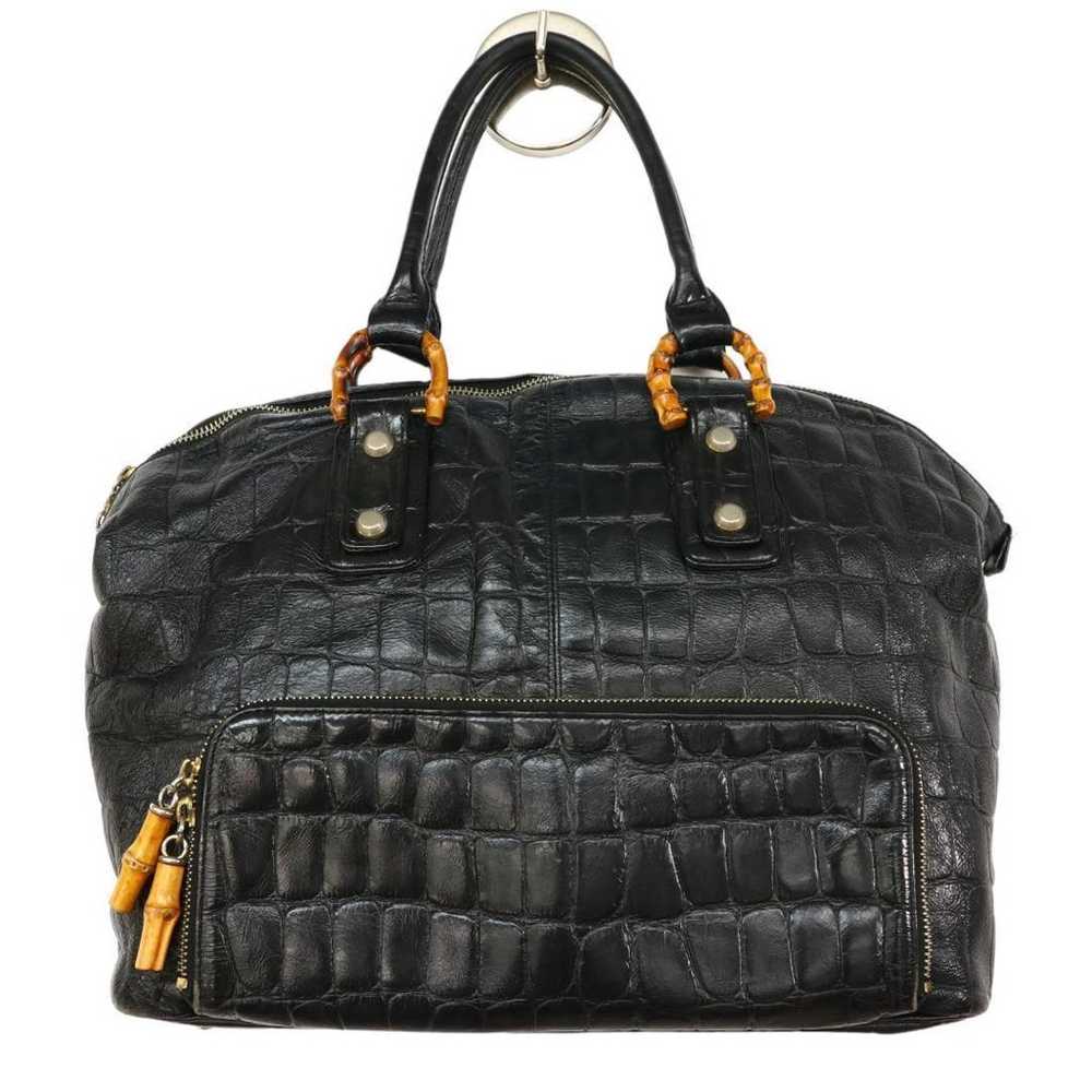 Rare ESTNATION Croco-embossed Leather Handbag - image 9