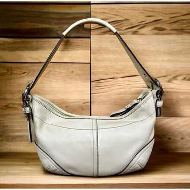 Vintage Coach 9541 Cream Leather SoHo Mini Hobo B… - image 1