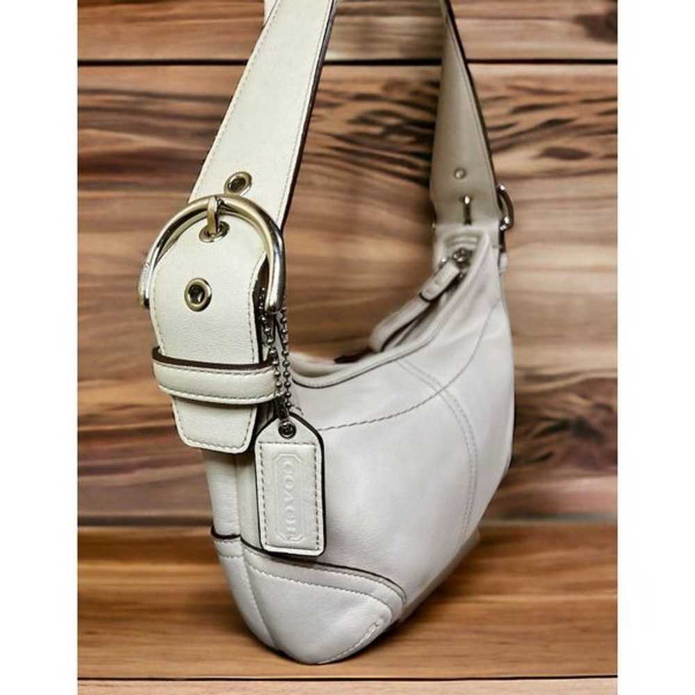 Vintage Coach 9541 Cream Leather SoHo Mini Hobo B… - image 3