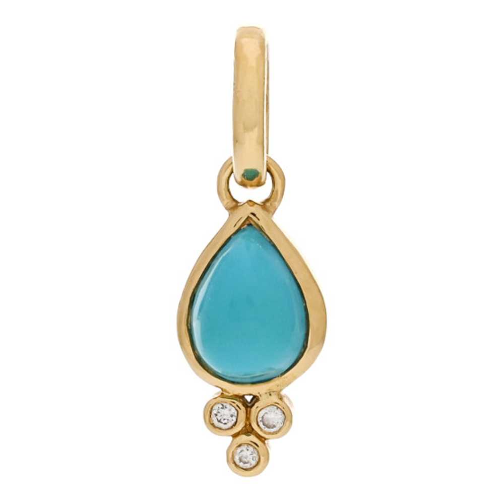 TEMPLE ST. CLAIR 18K Yellow Gold Diamond Turquois… - image 1