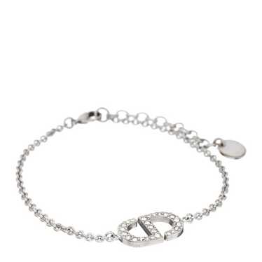 CHRISTIAN DIOR Crystal CD Bracelet Silver