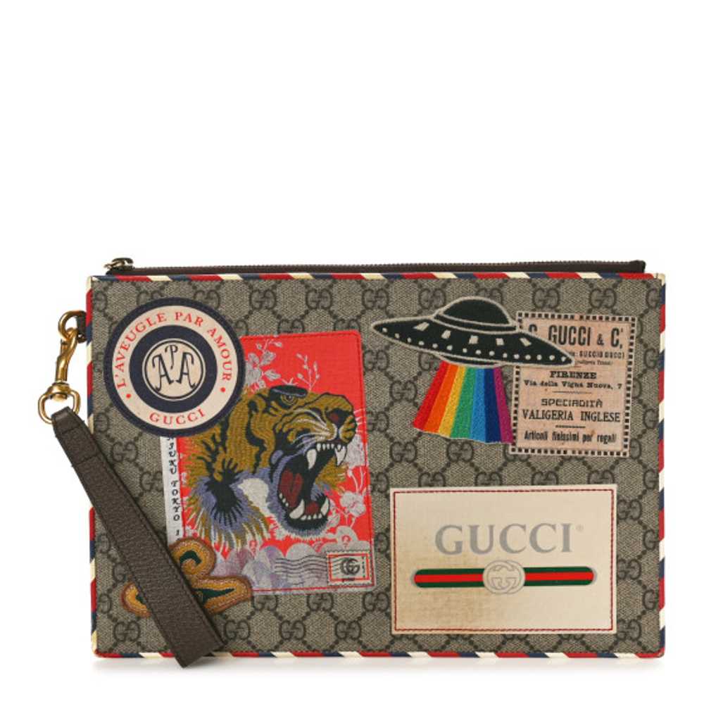 GUCCI GG Supreme Monogram Courrier Embroidered UF… - image 1