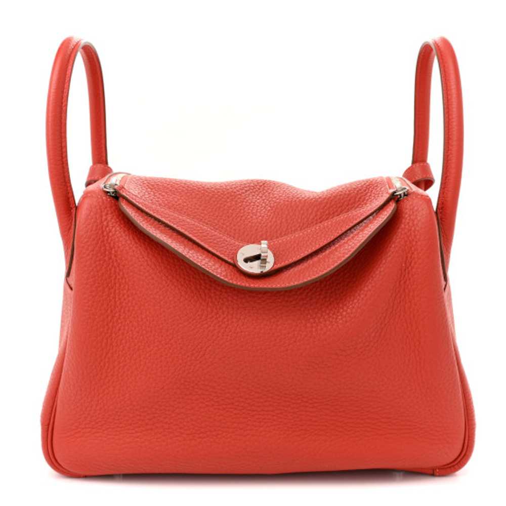 HERMES Taurillon Clemence Verso Lindy 30 Rouge Pi… - image 1