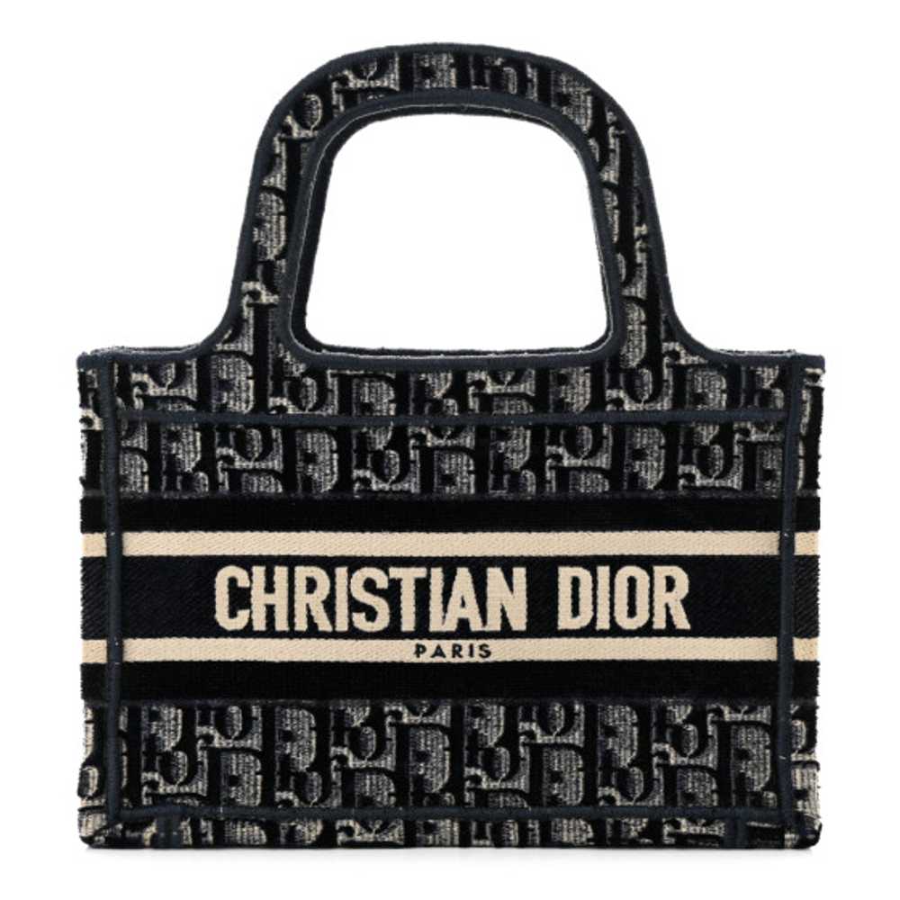 CHRISTIAN DIOR Velvet Oblique Mini Book Tote Blue - image 1