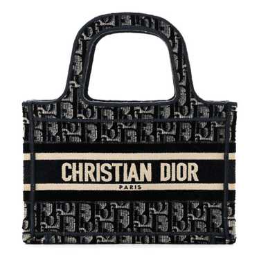 CHRISTIAN DIOR Velvet Oblique Mini Book Tote Blue