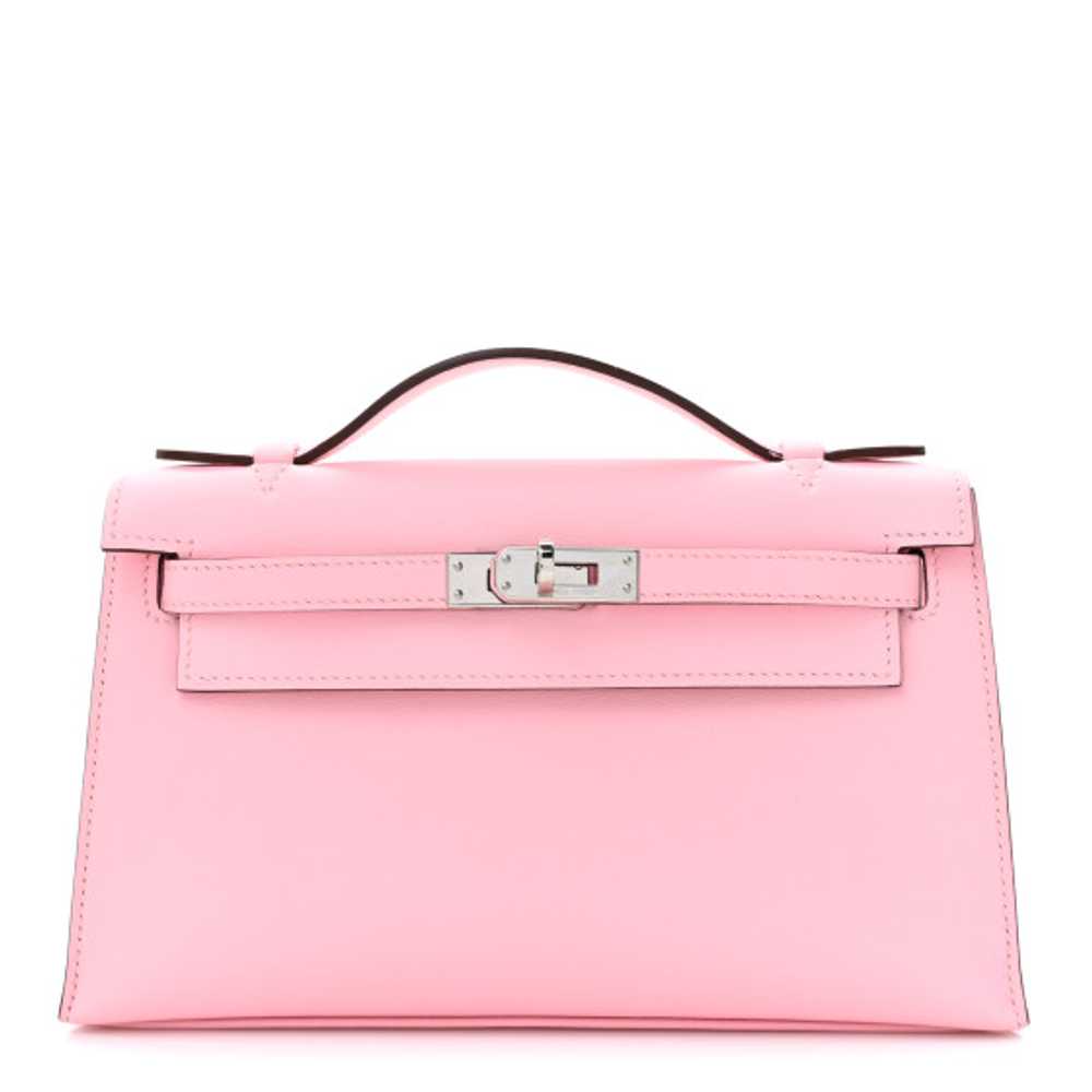 HERMES Swift Kelly Pochette Clutch Rose Sakura - image 1