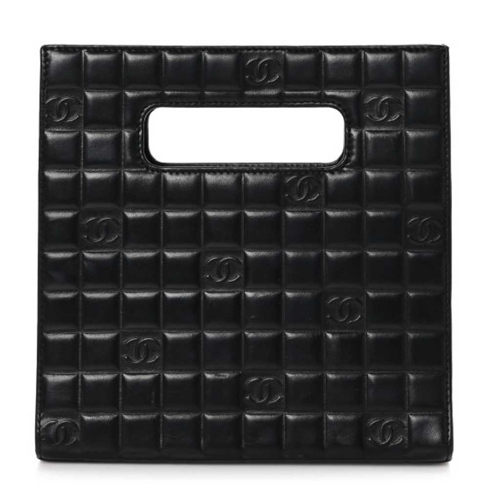 CHANEL Lambskin CC Chocolate Bar Shoulder Bag Bla… - image 1