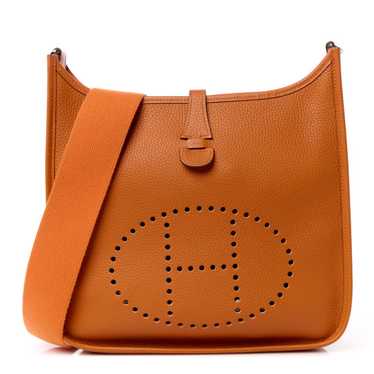 HERMES Taurillon Clemence Evelyne II PM Potiron