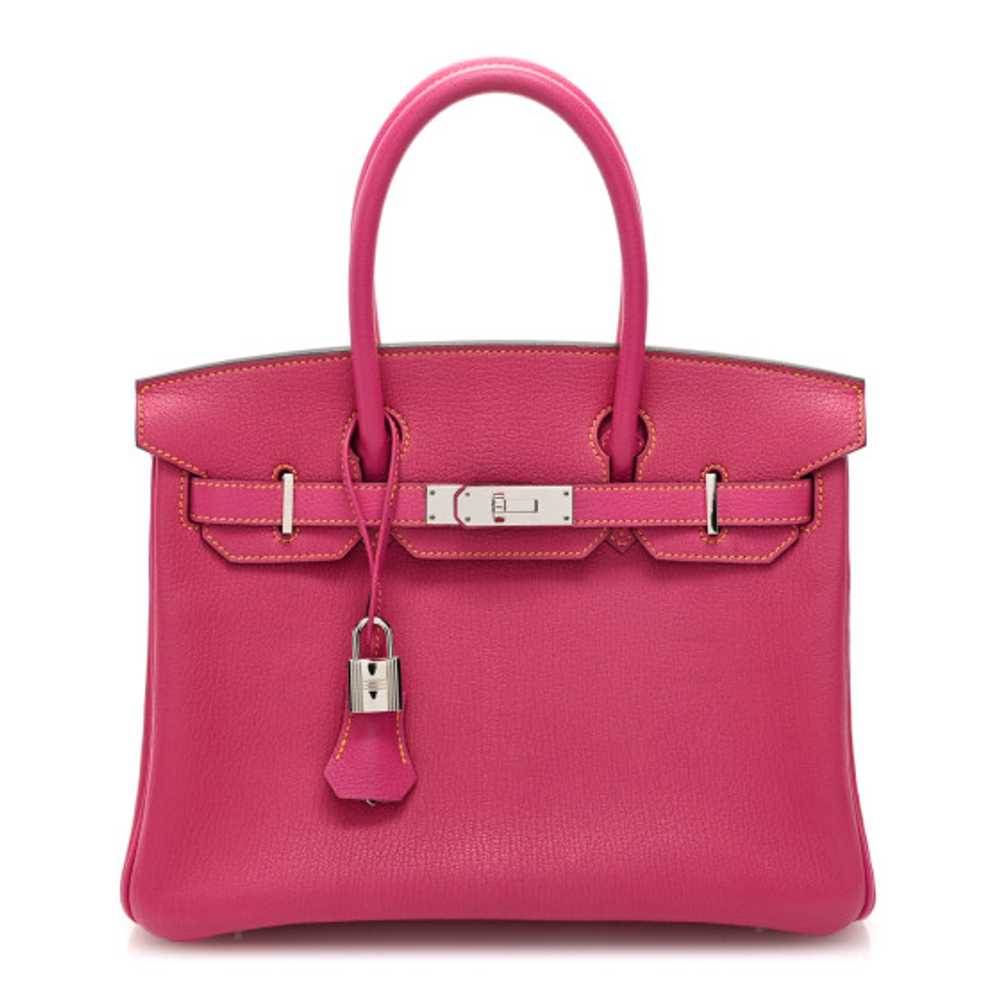 HERMES Chevre Mysore Horseshoe Birkin 30 Rose Sho… - image 1