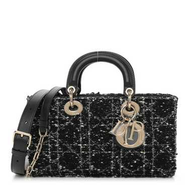 CHRISTIAN DIOR Tweed Cannage Lady D-Joy Black Whit