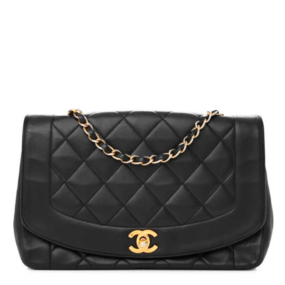 CHANEL Lambskin Quilted Medium Single Flap Black - image 1