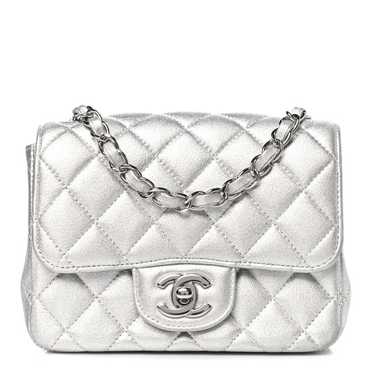 CHANEL Metallic Lambskin Quilted Mini Square Flap 