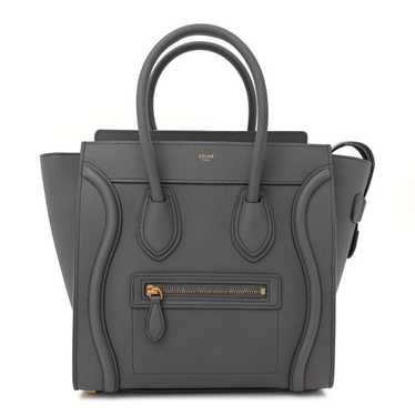 CELINE Baby Drummed Calfskin Micro Luggage Kohl