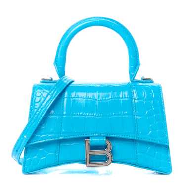 BALENCIAGA Shiny Calfskin Crocodile Embossed Hour… - image 1