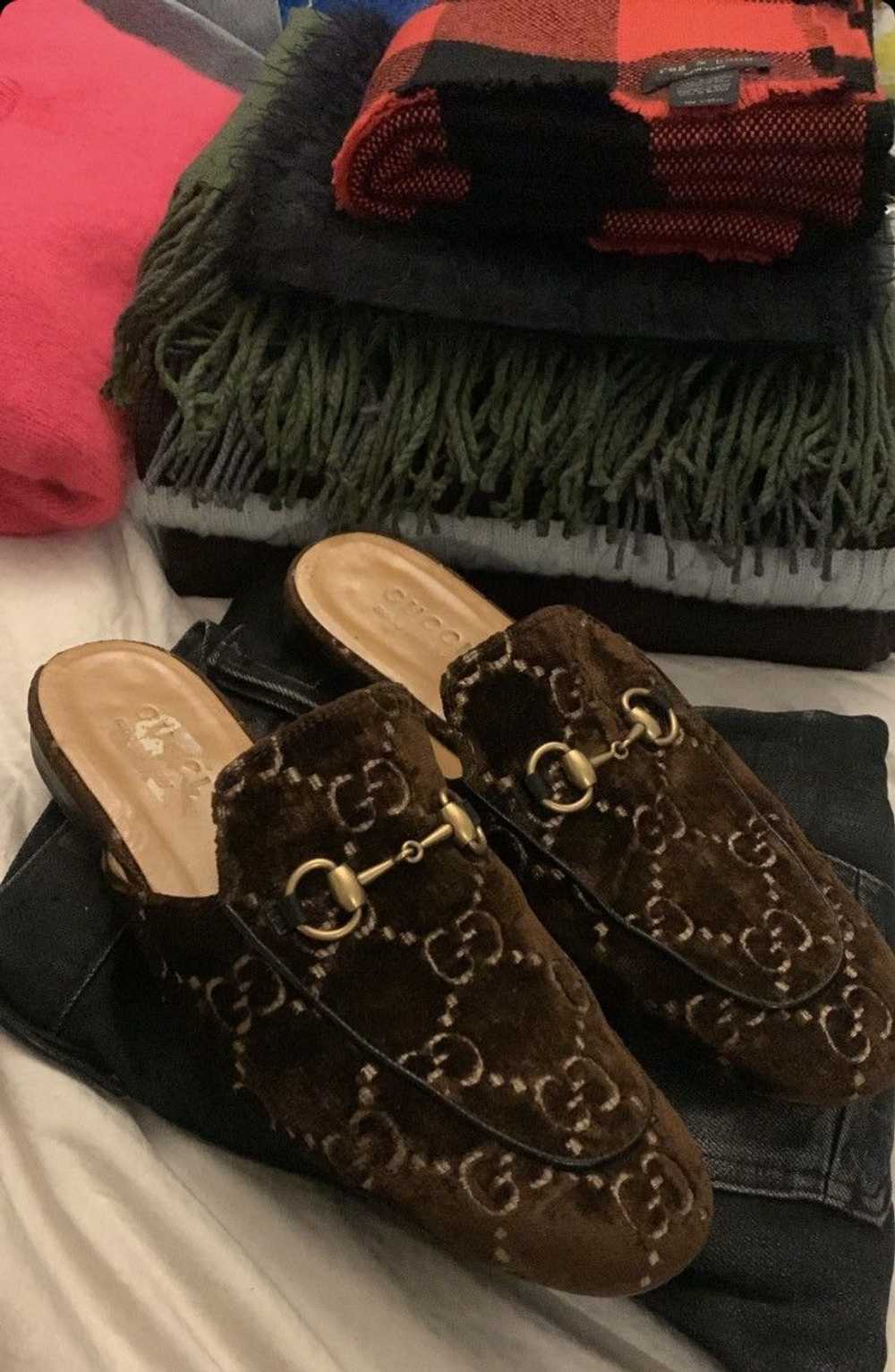 Gucci Velvet Chocolate GG slippers - image 2