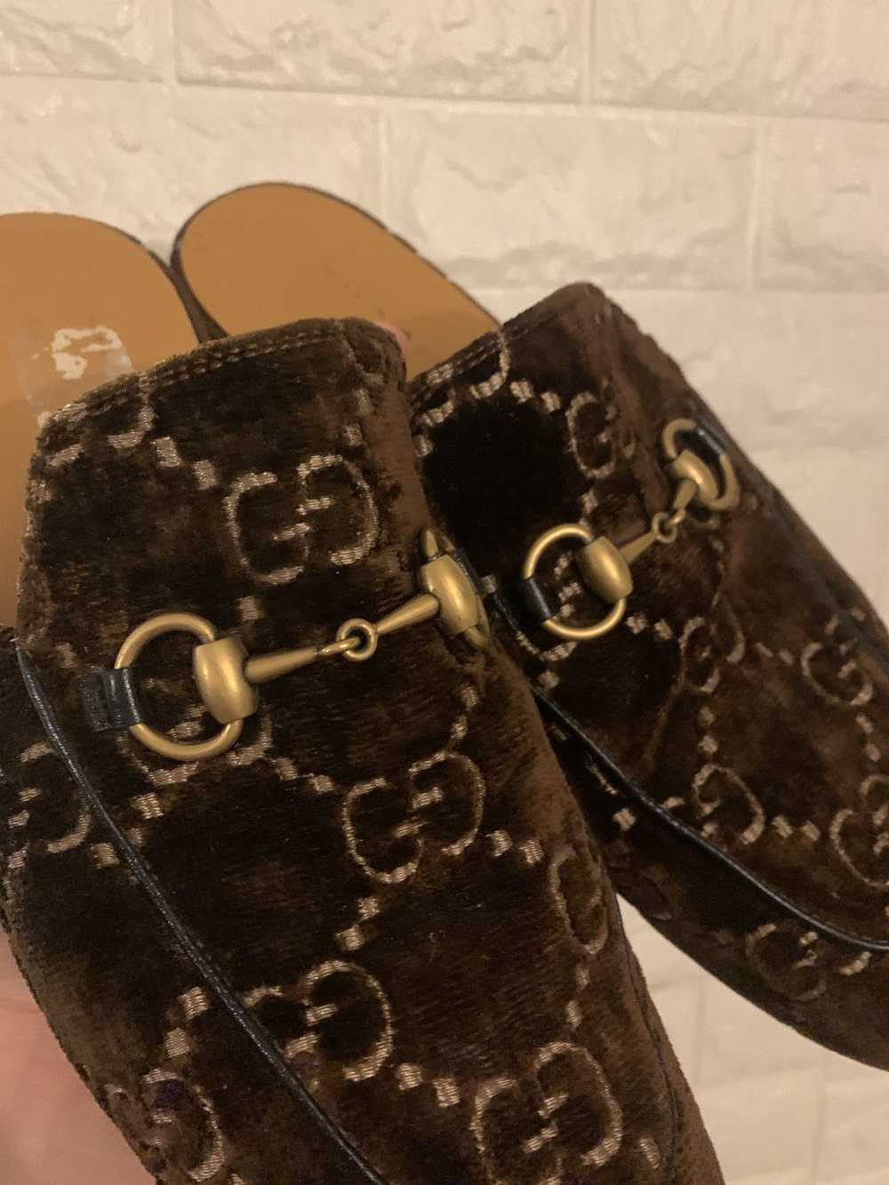 Gucci Velvet Chocolate GG slippers - image 3