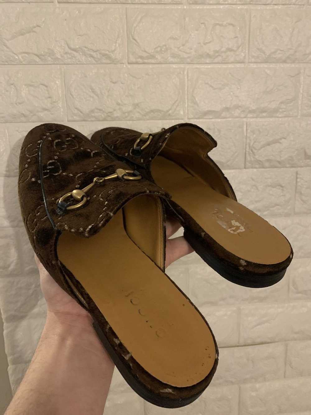 Gucci Velvet Chocolate GG slippers - image 4