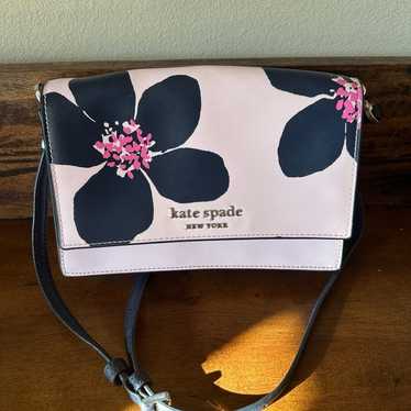 Kate Spade New York Pink Floral Paper Rose Cameron Small Flap Crossbody popular Bag