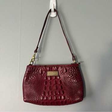 Brahmin Anytime Mini Handbag Dark Red Crocodile-Em