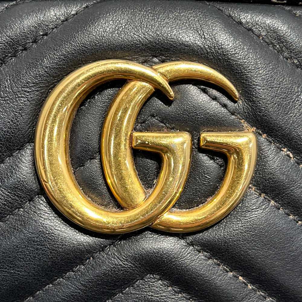 GUCCI/Cross Body Bag/S/Leather/BLK/Marmont Small … - image 6