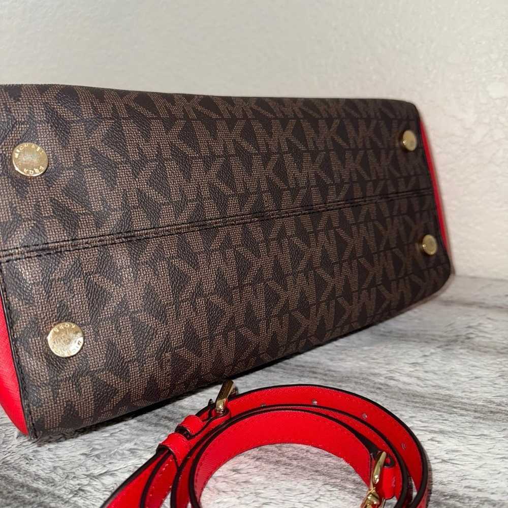 Michael Kors Lg Ciria Red/Brown Purse - image 3