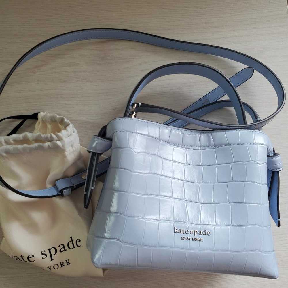 【Like New】kate spade Shoulder Bag Blue Crocodile - image 11