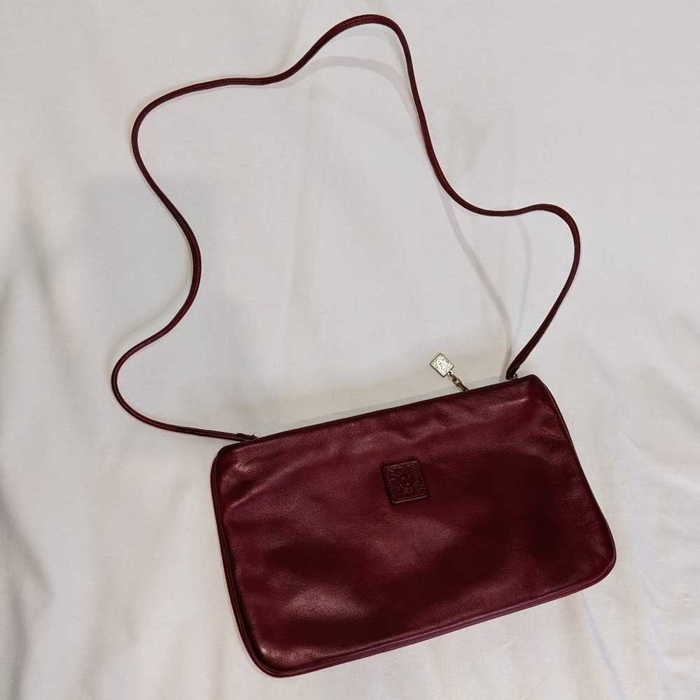 Vintage Ann Klein for Calderon Deep Red Leather S… - image 3