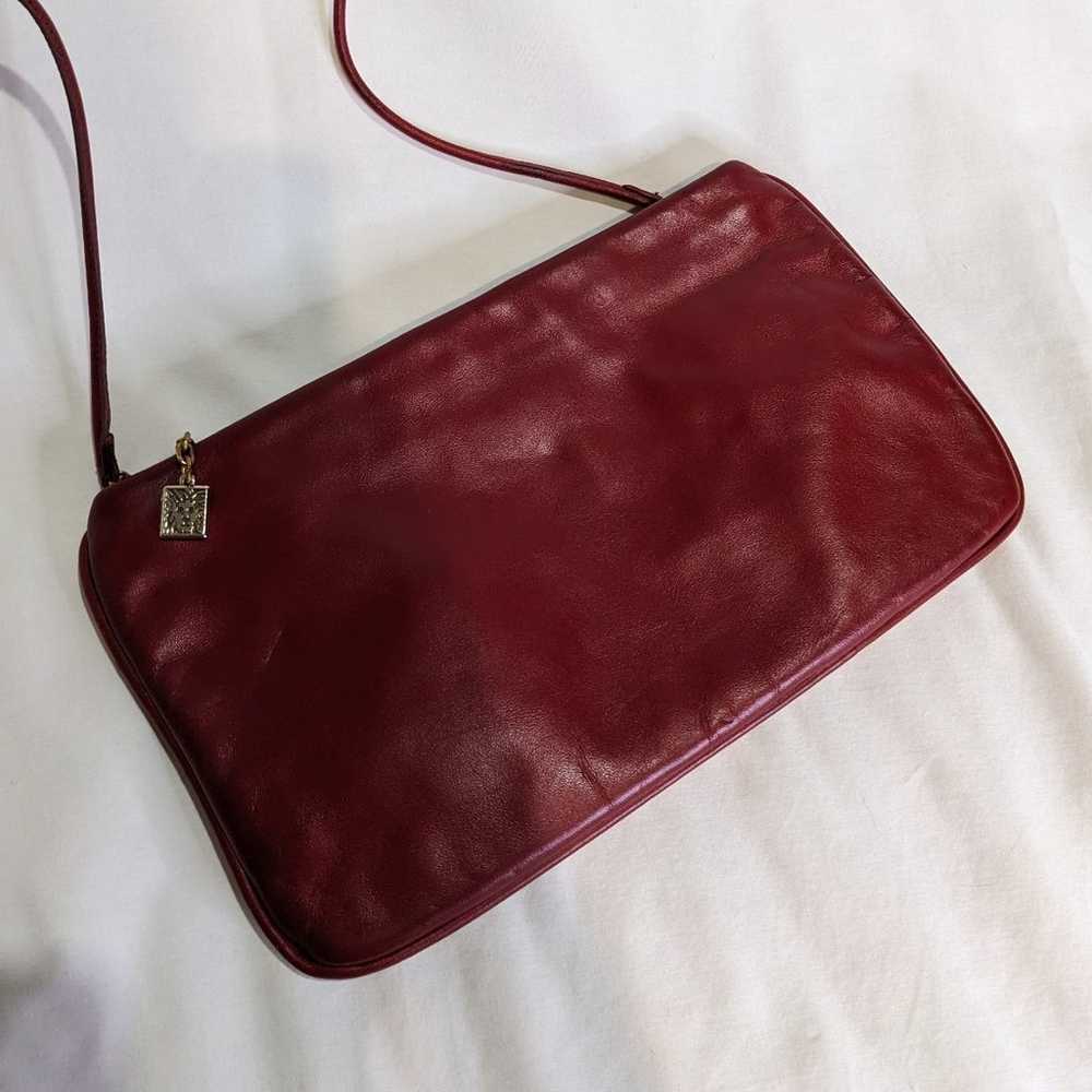 Vintage Ann Klein for Calderon Deep Red Leather S… - image 6