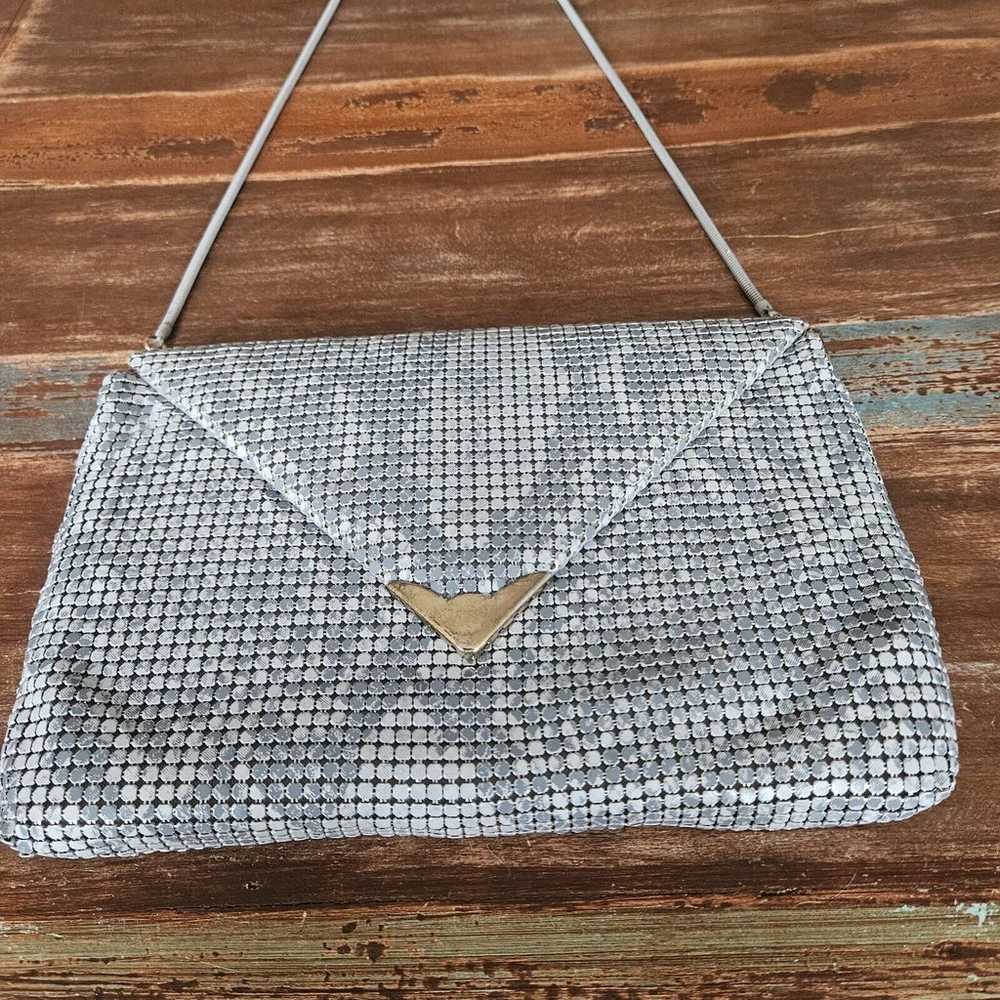 Pelle' Italia Vintage 60s Gray Metal Mesh Chain E… - image 6