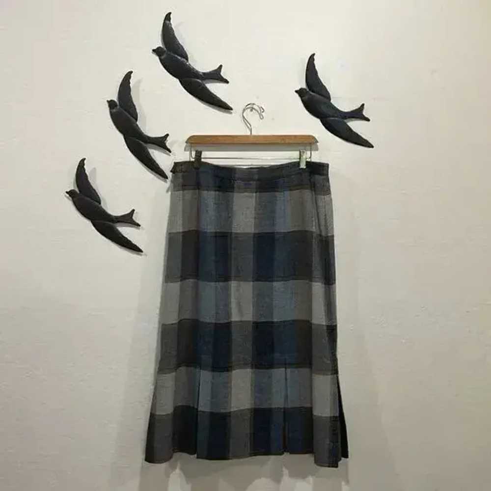 Jaeger Wool Plaid Midi Skirt (16) | Used,… - image 2