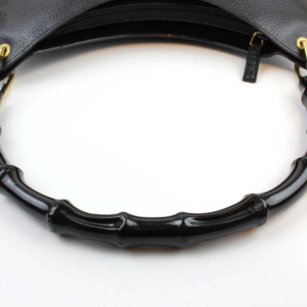 GUCCI Bamboo Leather Black Shoulder Bag Handbag - image 11