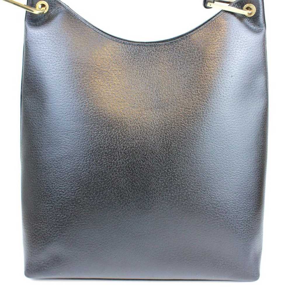 GUCCI Bamboo Leather Black Shoulder Bag Handbag - image 2